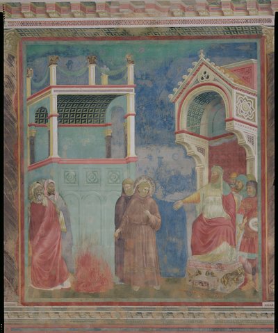 The Trial by Fire, St. Francis Offers to Walk Through Fire to Convert the Sultan of Egypt in 1219, 1296-97 by Giotto di Bondone